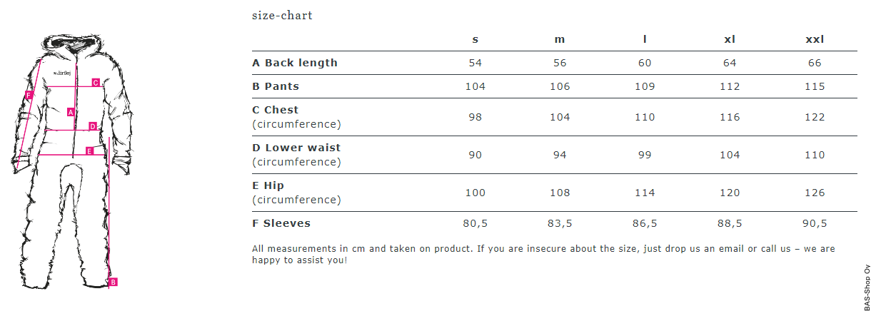 Dirtlej Dirtsuit Commutersuit Size Chart