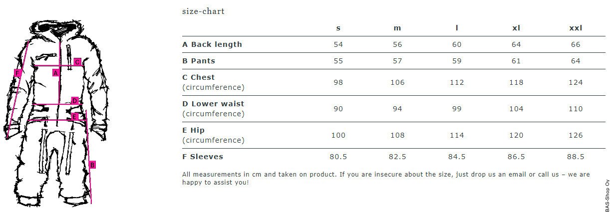 Dirtlej Dirtsuit Classic Edition Size Chart