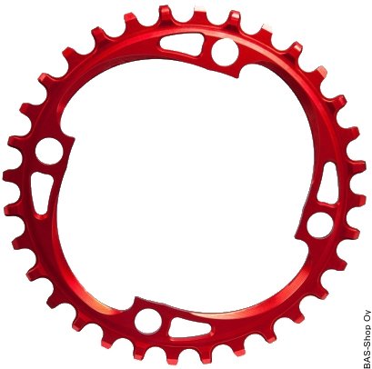 AbsoluteBlack Narrow Wide 4x104 bcd round chainring Red