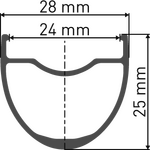 DT Swiss 28" 24-622 G1800 DB 25 Spline takakiekko