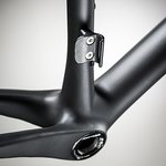 Replaceable and removable front derailleur mount gives a cleaner look with 1x drivetrains.