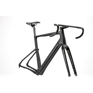 Suspension and overall frame ride-feel is custom tuned by size, using different carbon layup and different tube dimensions, so each size is dialed for the rider. Just get on and go.