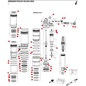 RockShox Monarch Plus R/RT/RC3 B1-B3 (2014-2018) täyshuoltosarja