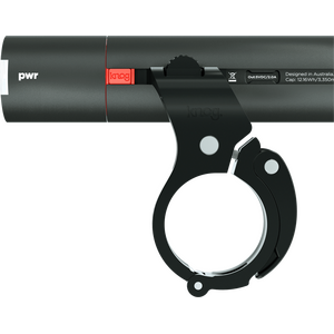 This light can be mounted on top or below your handlebars, directly under your Garmin, or on your helmet. It comes with a side mount and shim that fits handlebars 22.2-38.1mm diameter.
