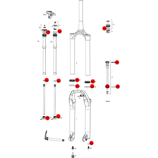 RockShox Lyrik 200H Gen-D huoltosarja